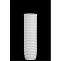 Urban Trends Collection Ceramic Cylinder Vase with Ribbed Design Body, White - Small 53009